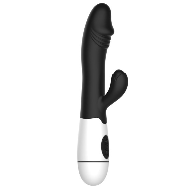 Vibromasseur rabbit noir avec gland 30 programmes 